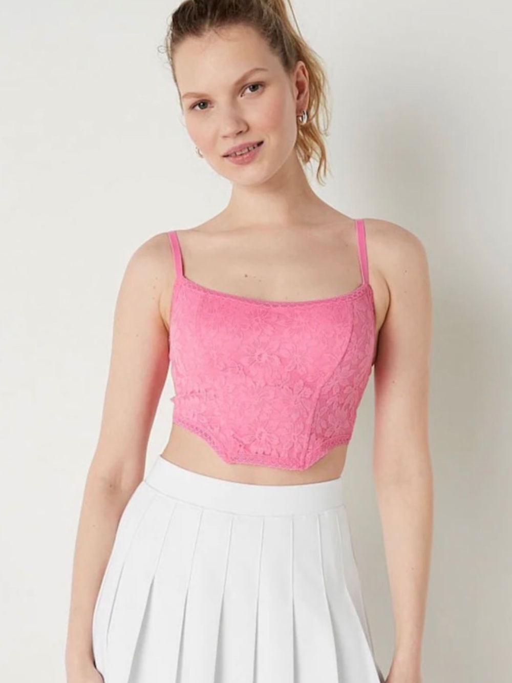 Victoria’s Secret PINK Wink Lace Corset Top | XXL | Lightly Lined | NWT Y2K Femi